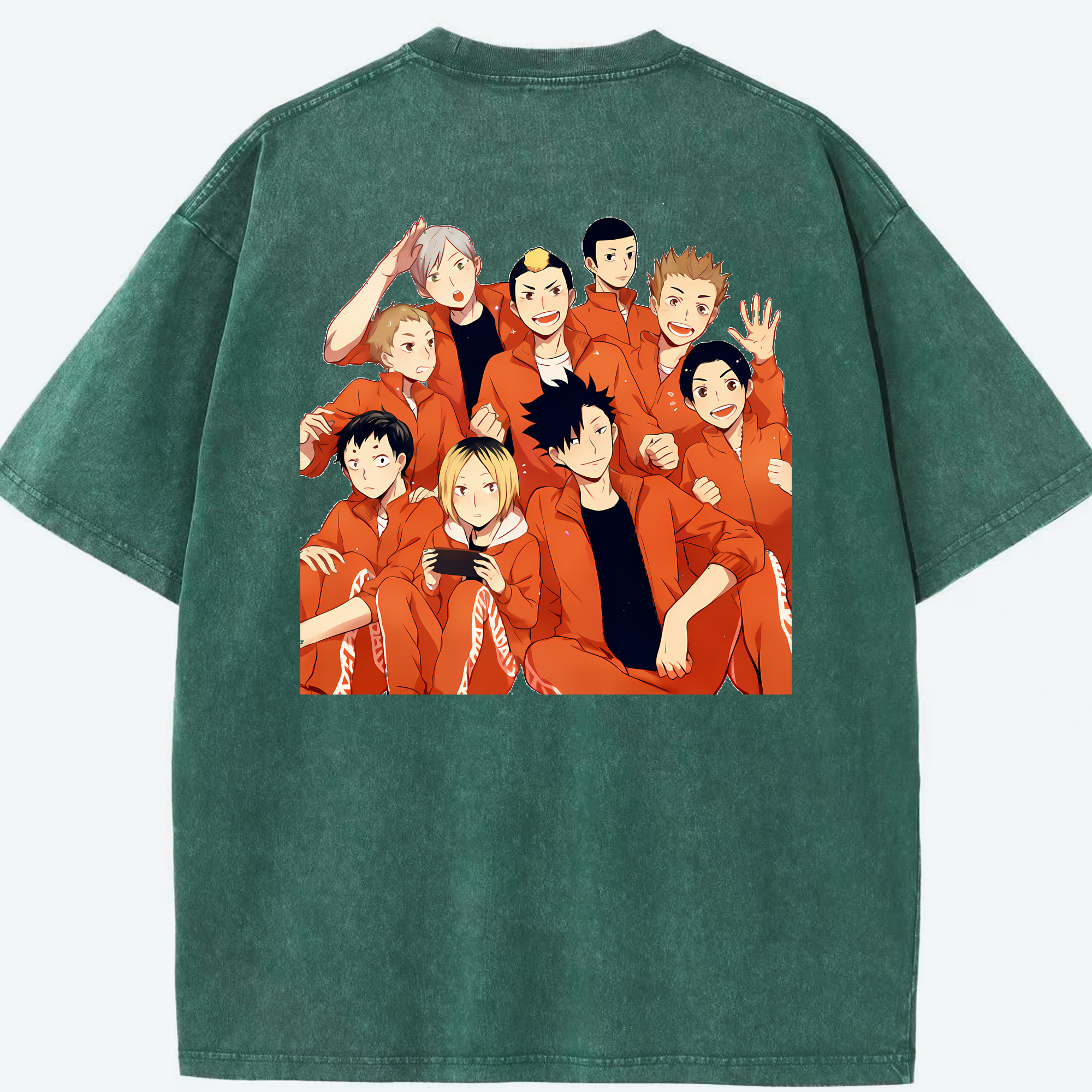 （画像用） ハイキュー!! Haikyu!! 綿100% ヴィンテージ風 半袖Tシャツ（背面プリント）